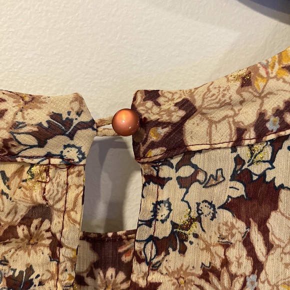 MONTEAU Women’s Pretty Sheer Belted Short Sleeve with Full Slip Dress Sz Small - Picture 9 of 14